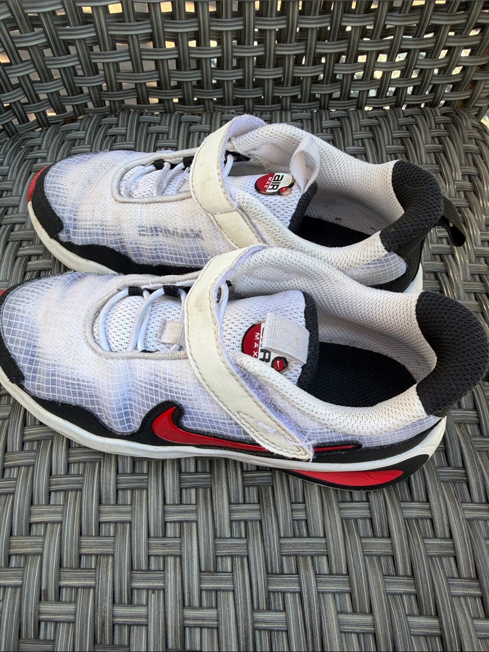 Nike Kids White and Red Velcro Sneakers
